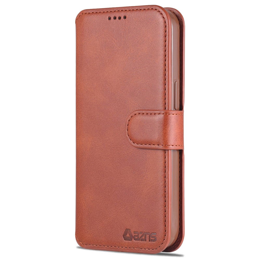 AZNS PU Leather Case for iPhone 14 Max 6.7 inch, Stand Wallet Scratch Resistant Magnetic Flip Folio Phone Cover - Brown-8