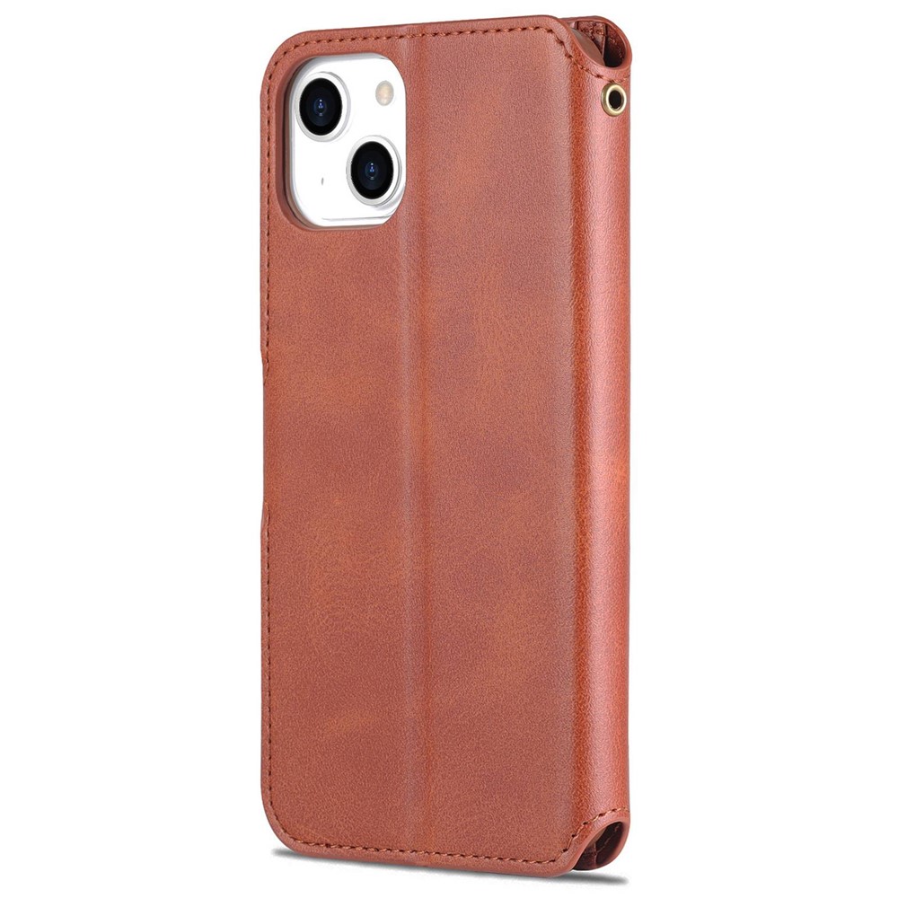 AZNS PU Leather Case for iPhone 14 Max 6.7 inch, Stand Wallet Scratch Resistant Magnetic Flip Folio Phone Cover - Brown-9