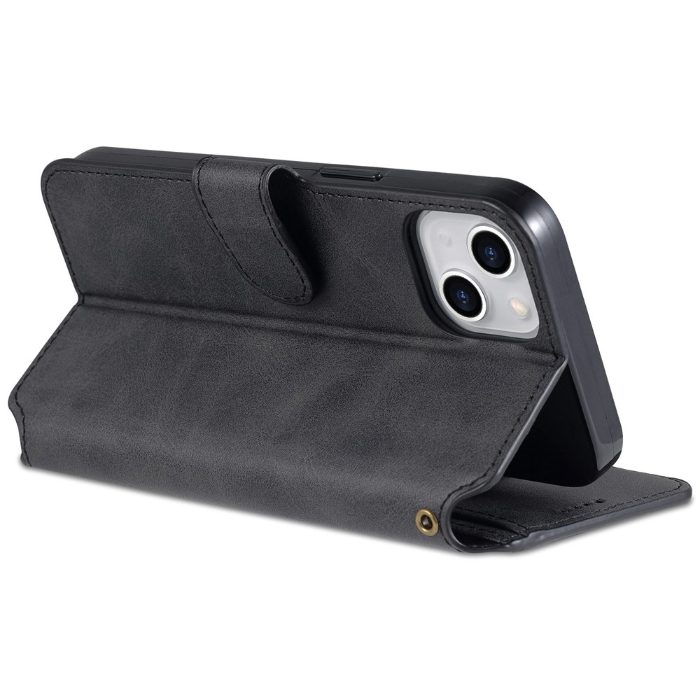 AZNS PU Leather Case for iPhone 14 6.1 inch, Viewing Stand Wallet Magnetic Flip Folio Book Phone Cover - Black-4