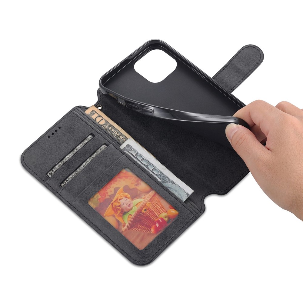 AZNS PU Leather Case for iPhone 14 6.1 inch, Viewing Stand Wallet Magnetic Flip Folio Book Phone Cover - Black-6