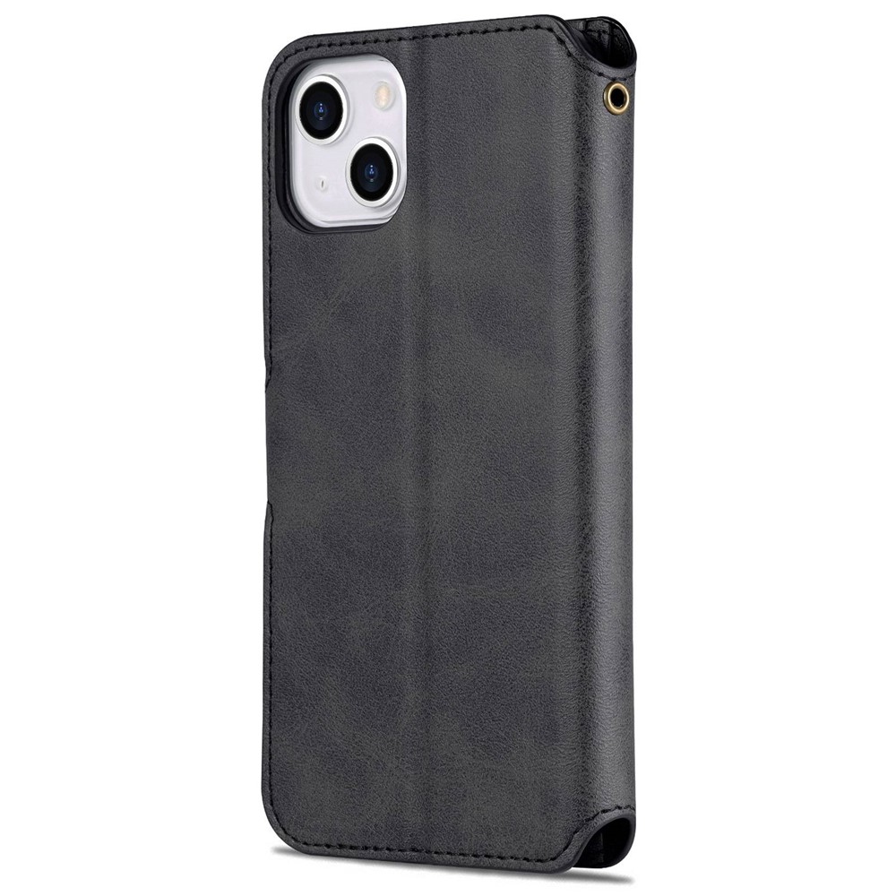 AZNS PU Leather Case for iPhone 14 6.1 inch, Viewing Stand Wallet Magnetic Flip Folio Book Phone Cover - Black-9