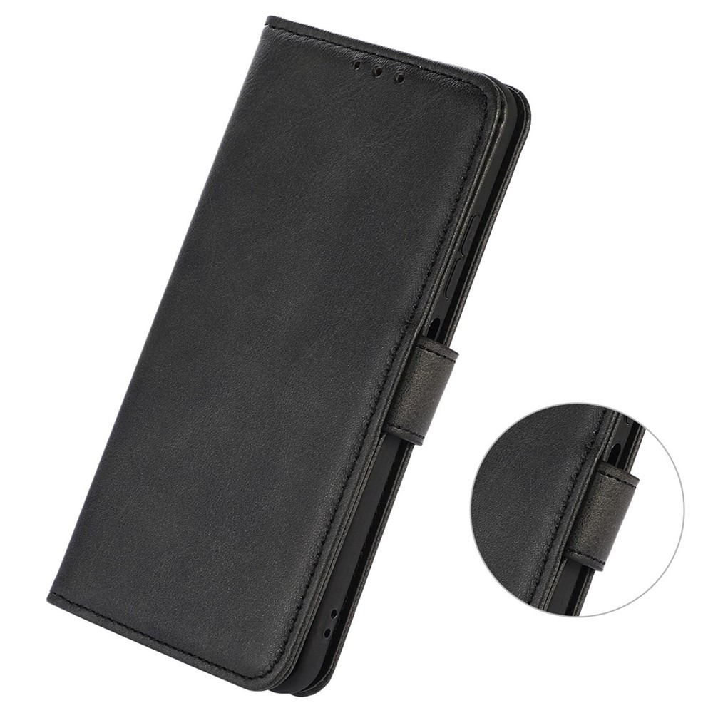 For Motorola Moto G62 5G Textured PU Leather Shockproof Folio Flip Phone Case Wallet Cover Stand Shell - Black-5