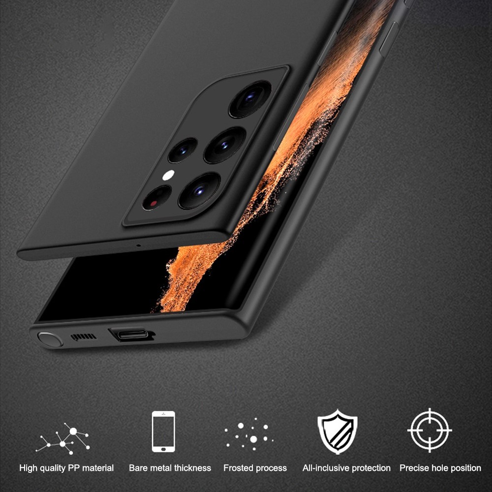 X-LEVEL for Samsung Galaxy S22 Ultra 5G Real Machine Moulding Anti-fingerprint PP Matte Mobile Phone Case - Black-3