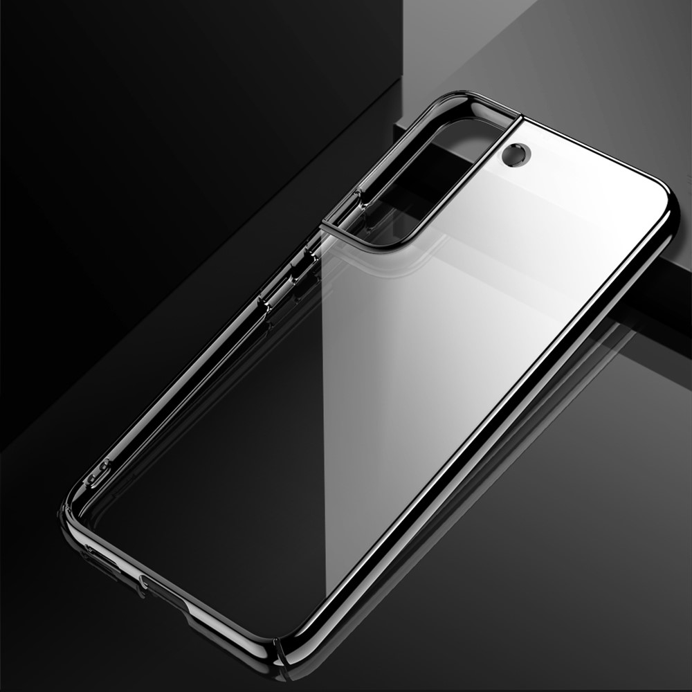 X-LEVEL for Samsung Galaxy S22 Ultra 5G Electroplating PC Phone Cover Slim Transparent Back Case - Black-8