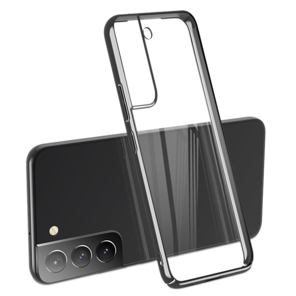 X-LEVEL for Samsung Galaxy S22 5G Fall Proof Electroplating PC Phone Cover Slim Transparent Back Case - Black-1