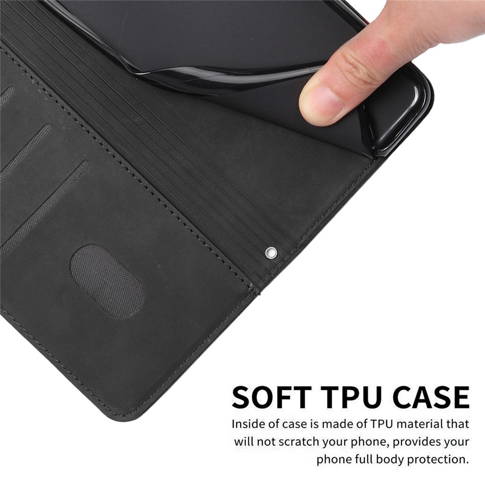 For Motorola Moto G31 4G/G41 4G Flip Wallet Phone Case Heart Shape Imprinted Skin-touch Feeling PU Leather Stand Folio Cover with Strap - Black-8