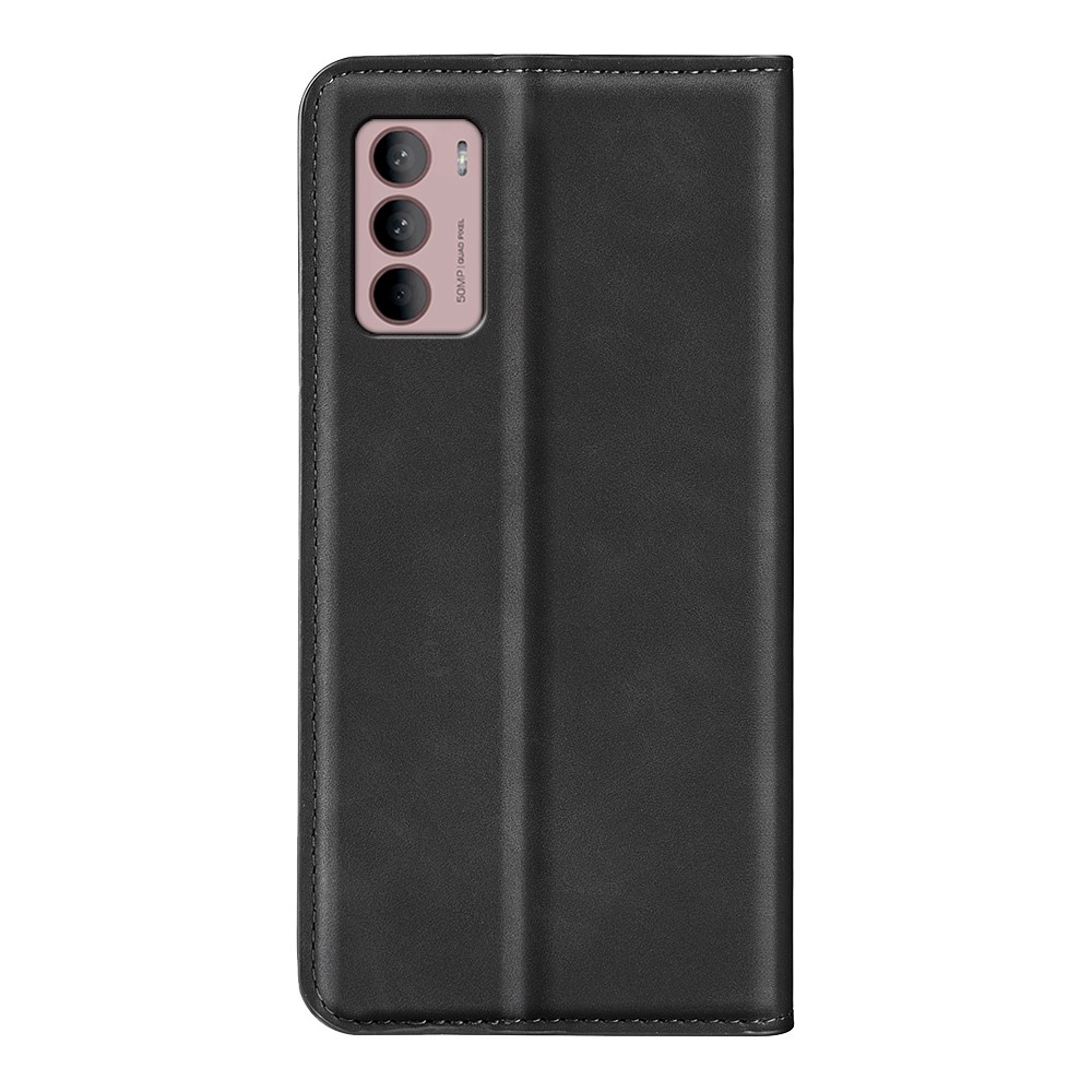 For Motorola Moto G42 4G Flip Folio Skin-touch PU Leather Case Stand Wallet Phone Protective Cover - Black-8