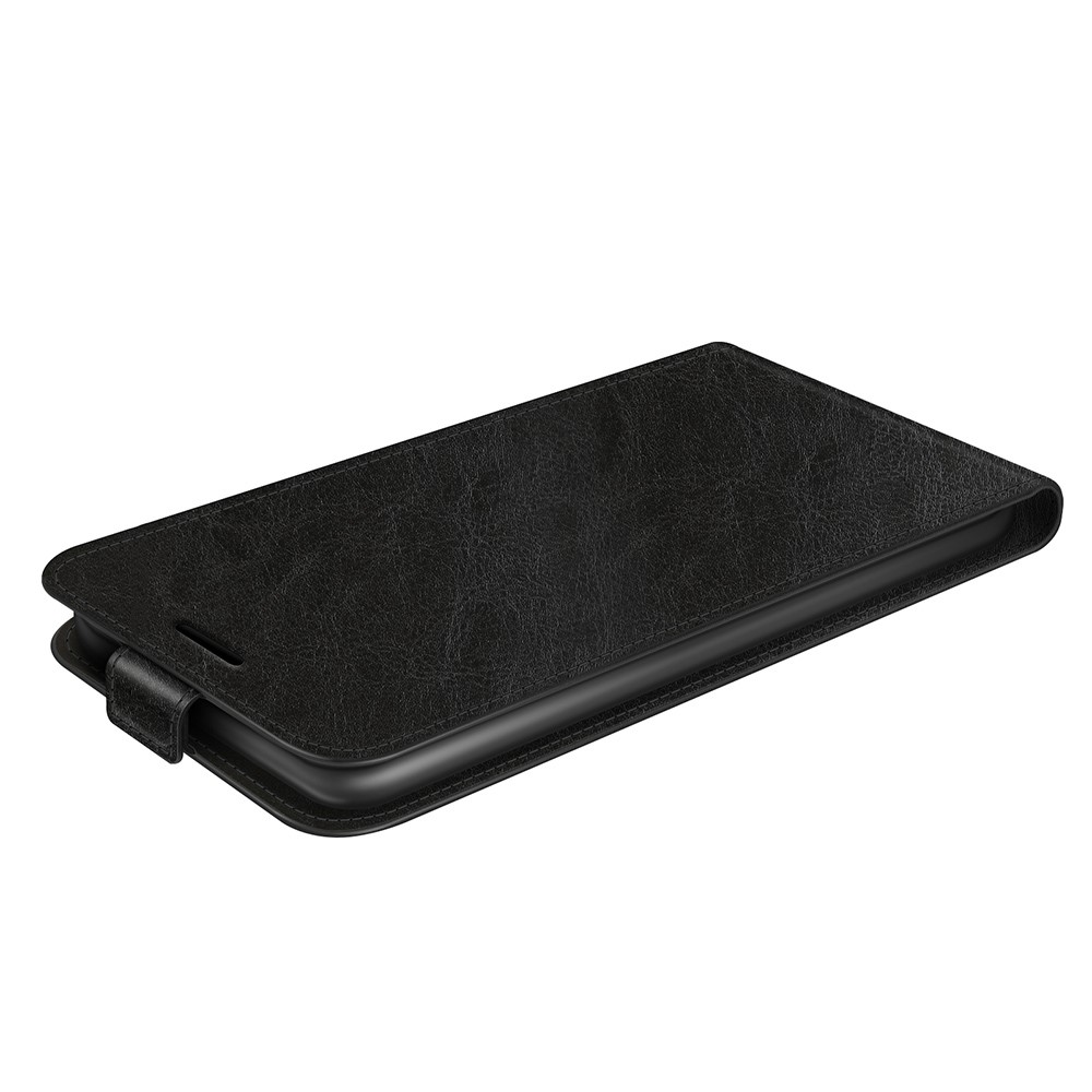 For Motorola Moto G42 4G Vertical Flip PU Leather Phone Cover Card Holder Crazy Horse Texture Protective Case - Black-8