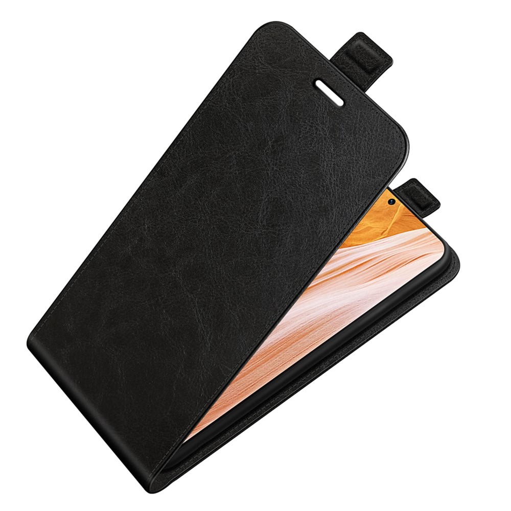 For ZTE Axon 40 Pro Crazy Horse Texture Card Slot PU Leather Phone Cover Vertical Flip Phone Case - Black-3