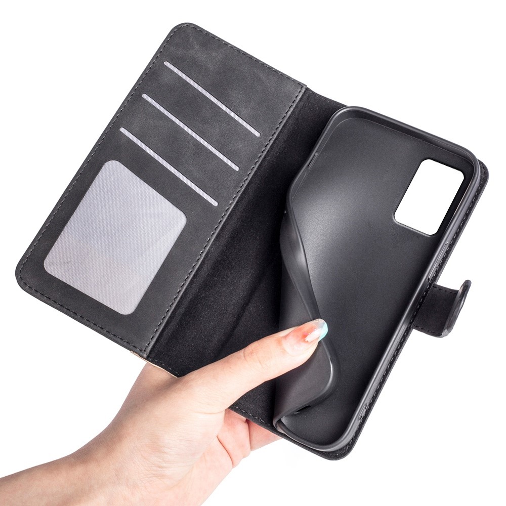For Motorola Moto G42 4G Color Splicing PU Leather Stand Wallet Case Full-protection Phone Cover - Black-4