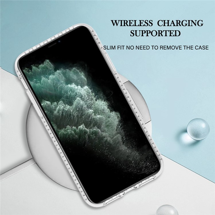 YB IMD Series-13 for iPhone 11 Pro Max 6.5 inch Airbag Anti-drop Soft Touch 2.0mm Cell Phone Case Shell Pattern Design TPU IMD Cover - BK010-Gold Heart-5