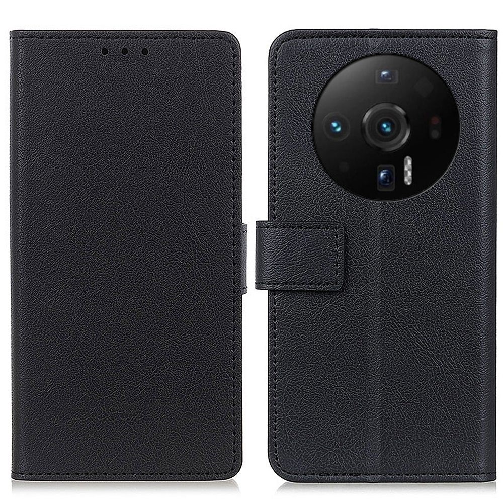 Foldable Stand Wallet Phone Case for Xiaomi 12 Ultra, Anti-scratch PU Leather Protective Cover - Black-1