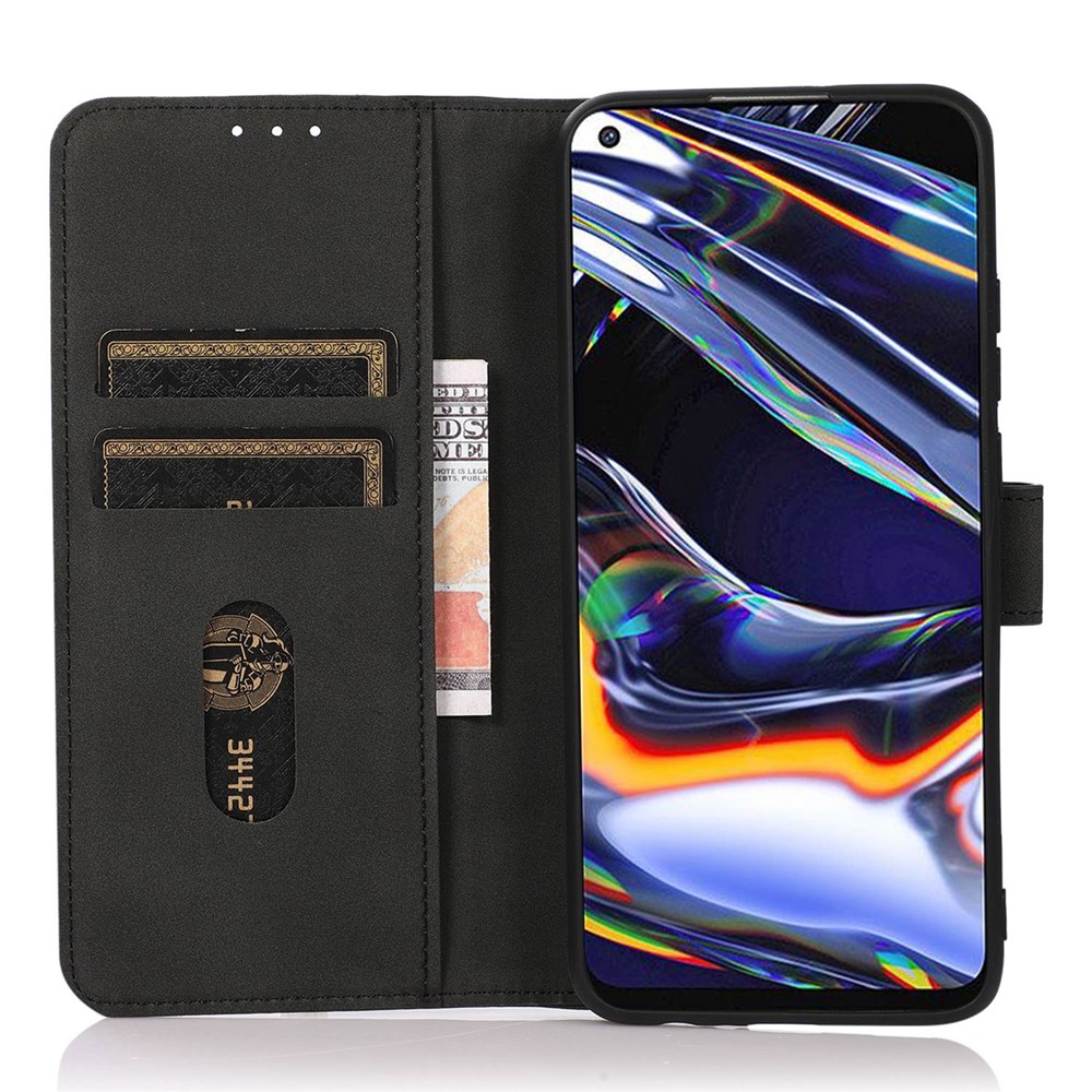 KHAZNEH Textured PU Leather Stand Phone Case for Xiaomi 12 Ultra, Wallet Function Folio Flip Protective Cover - Black-3