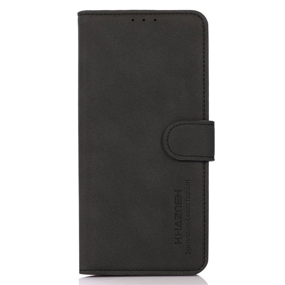 KHAZNEH Textured PU Leather Stand Phone Case for Xiaomi 12 Ultra, Wallet Function Folio Flip Protective Cover - Black-6