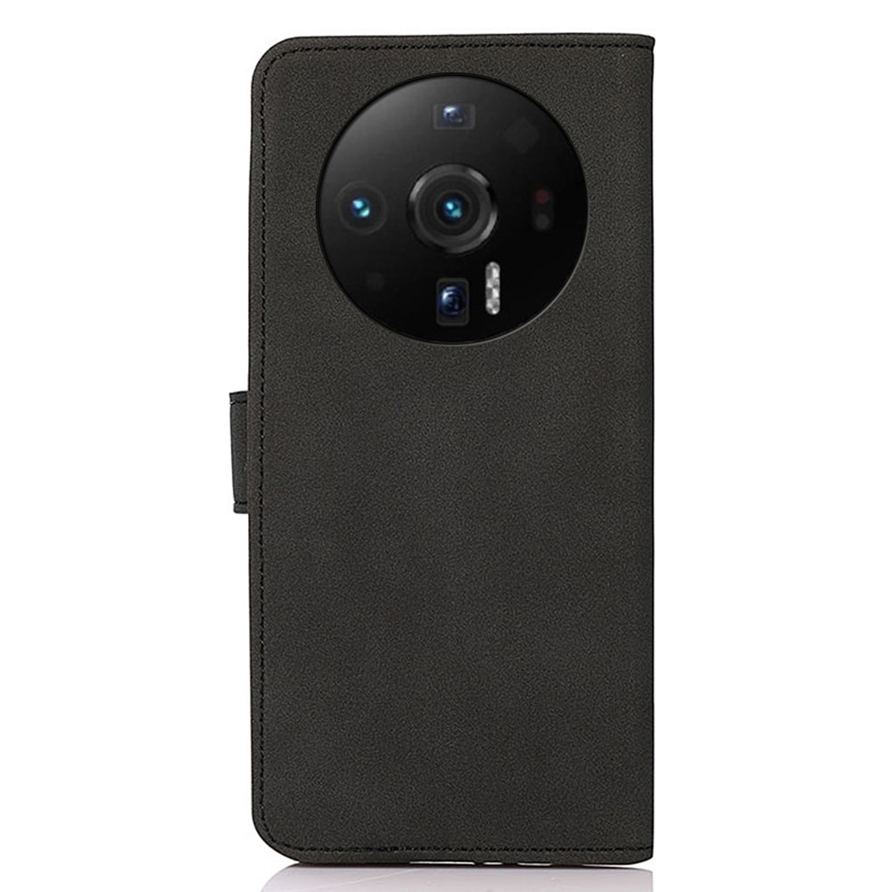 KHAZNEH Textured PU Leather Stand Phone Case for Xiaomi 12 Ultra, Wallet Function Folio Flip Protective Cover - Black-7