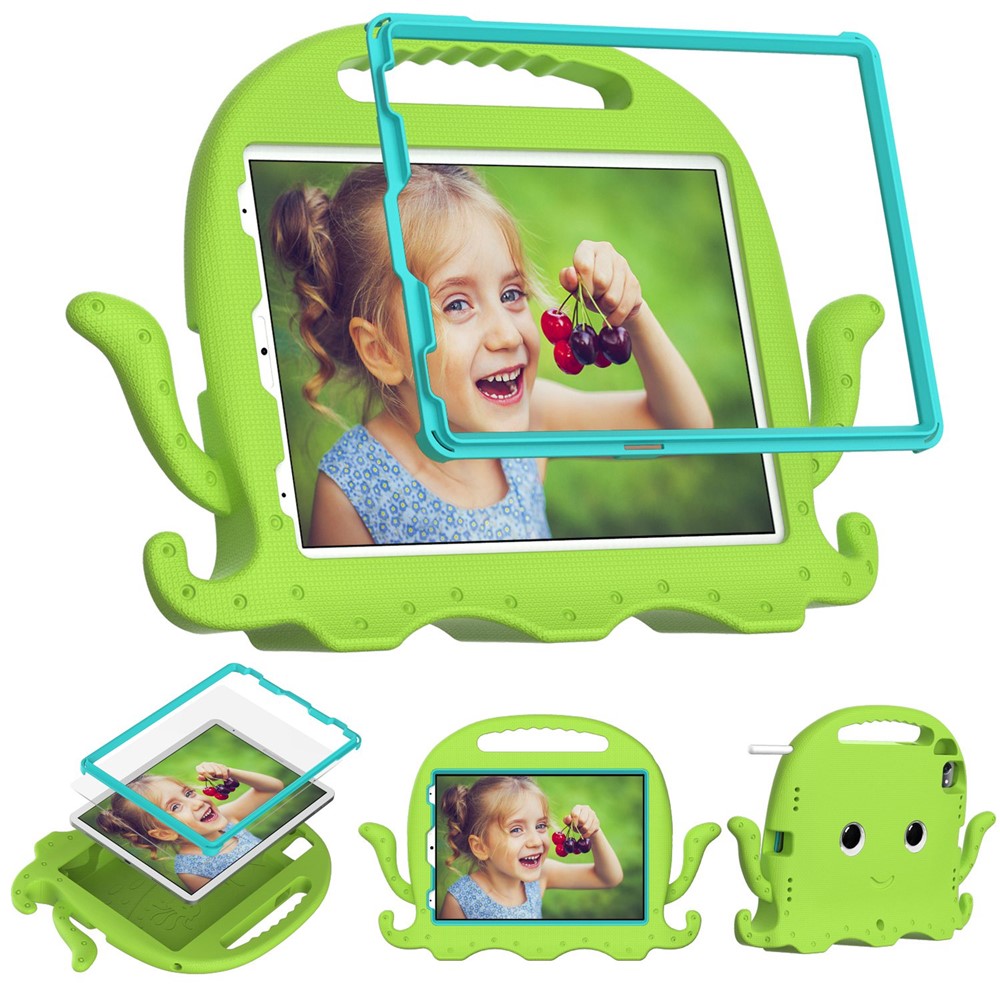 For iPad Pro 11 (2025) / 11 (2024) / Pro (2018) / (2020) / (2021) / (2022) EVA Octopus Tablet Case with Shoulder Strap - Green