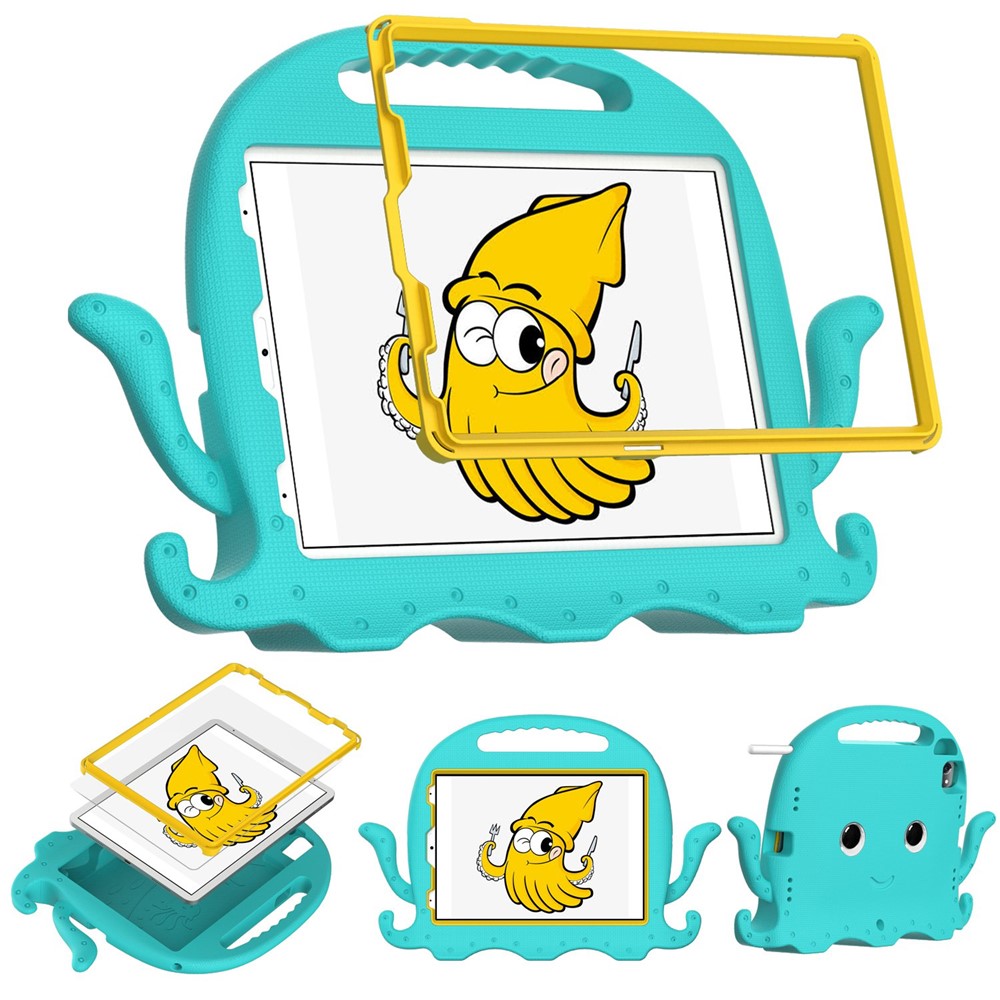 For iPad Pro 11 (2025) / 11 (2024) / Pro (2018) / (2020) / (2021) / (2022) EVA Octopus Tablet Case with Shoulder Strapp - Baby Blue