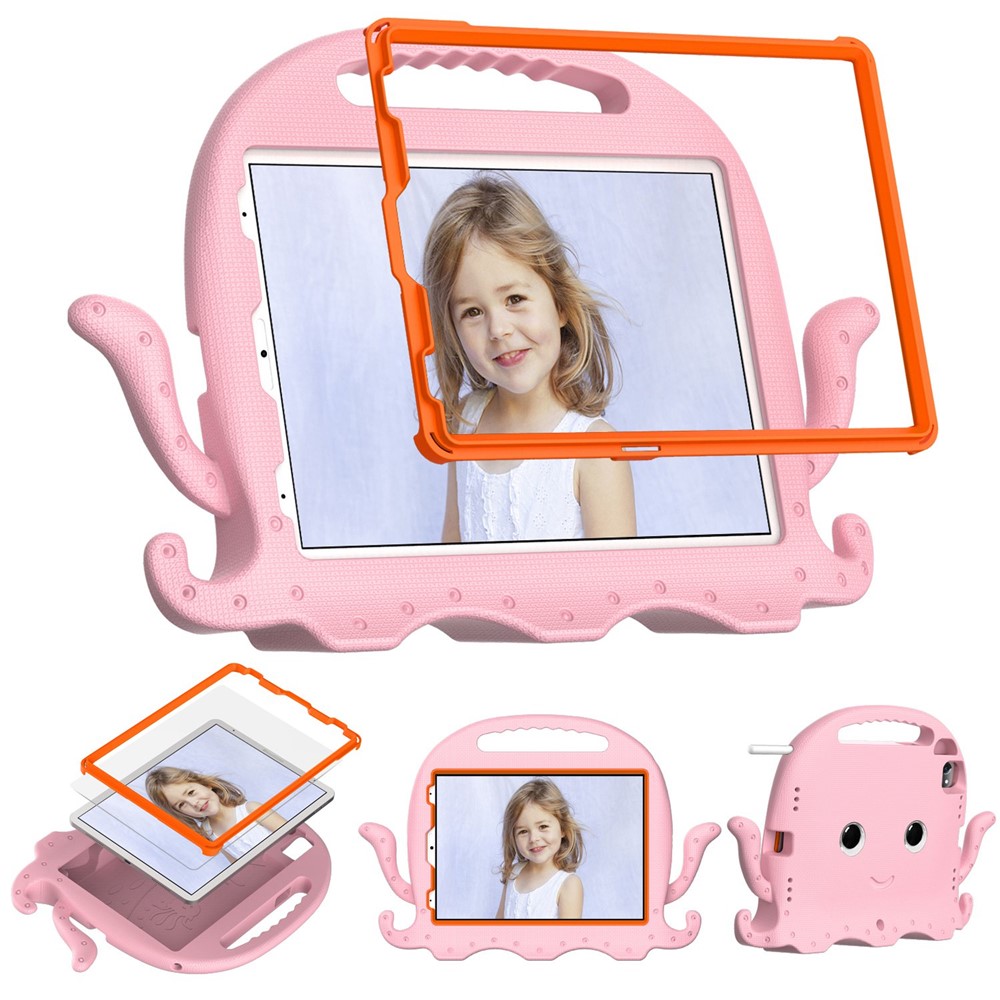 For iPad Pro 11 (2025) / 11 (2024) / Pro (2018) / (2020) / (2021) / (2022) EVA Octopus Tablet Case with Shoulder Strapp - Pink
