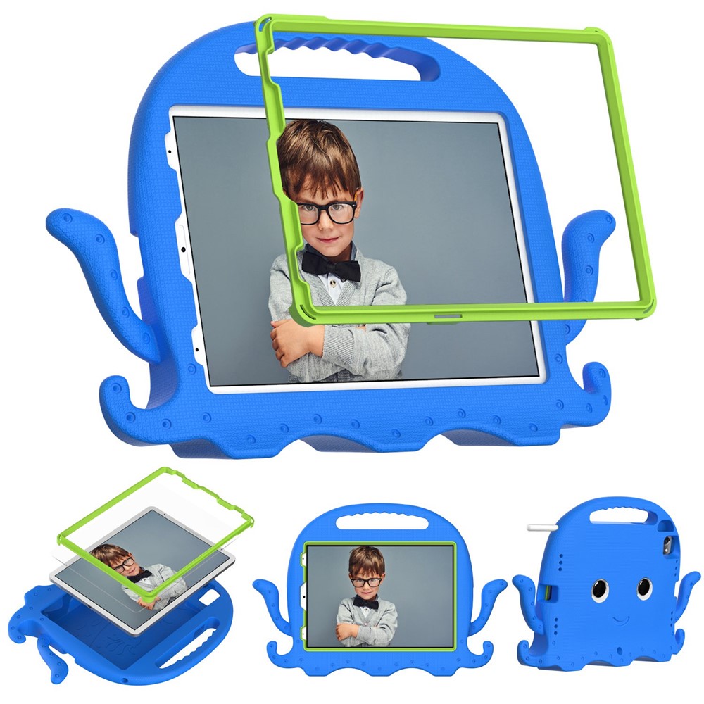 For iPad Pro 11 (2025) / 11 (2024) / Pro (2018) / (2020) / (2021) / (2022) EVA Octopus Tablet Case with Shoulder Strapp - Blue