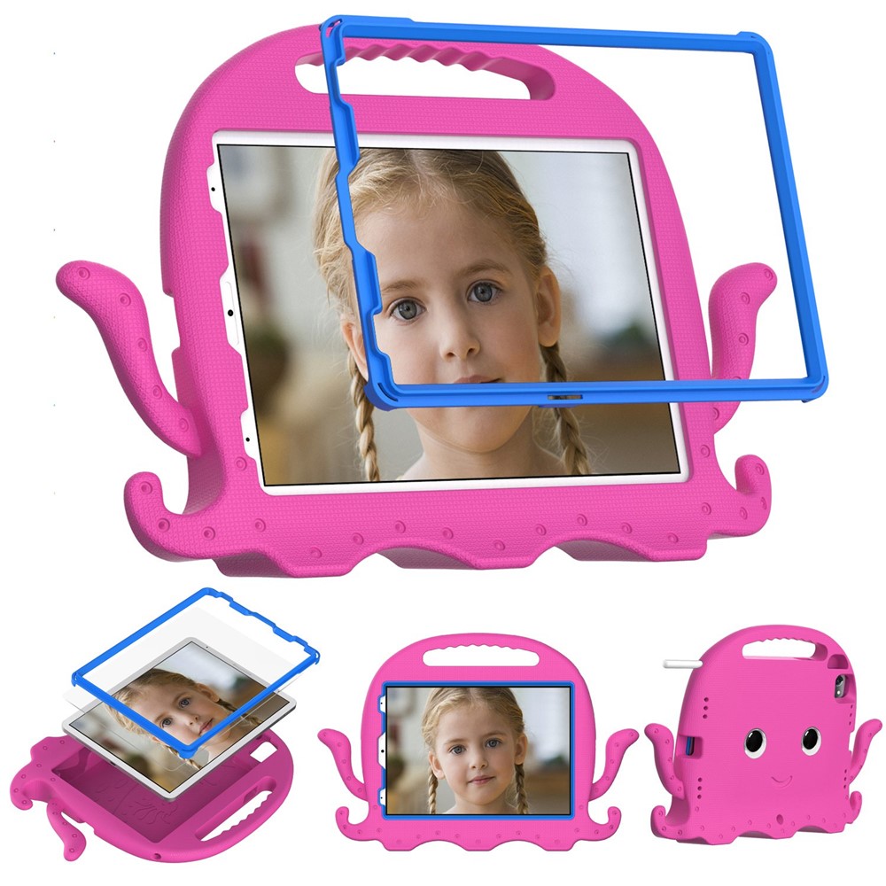 For iPad Pro 11 (2025) / 11 (2024) / Pro (2018) / (2020) / (2021) / (2022) EVA Octopus Tablet Case with Shoulder Strapp - Rose