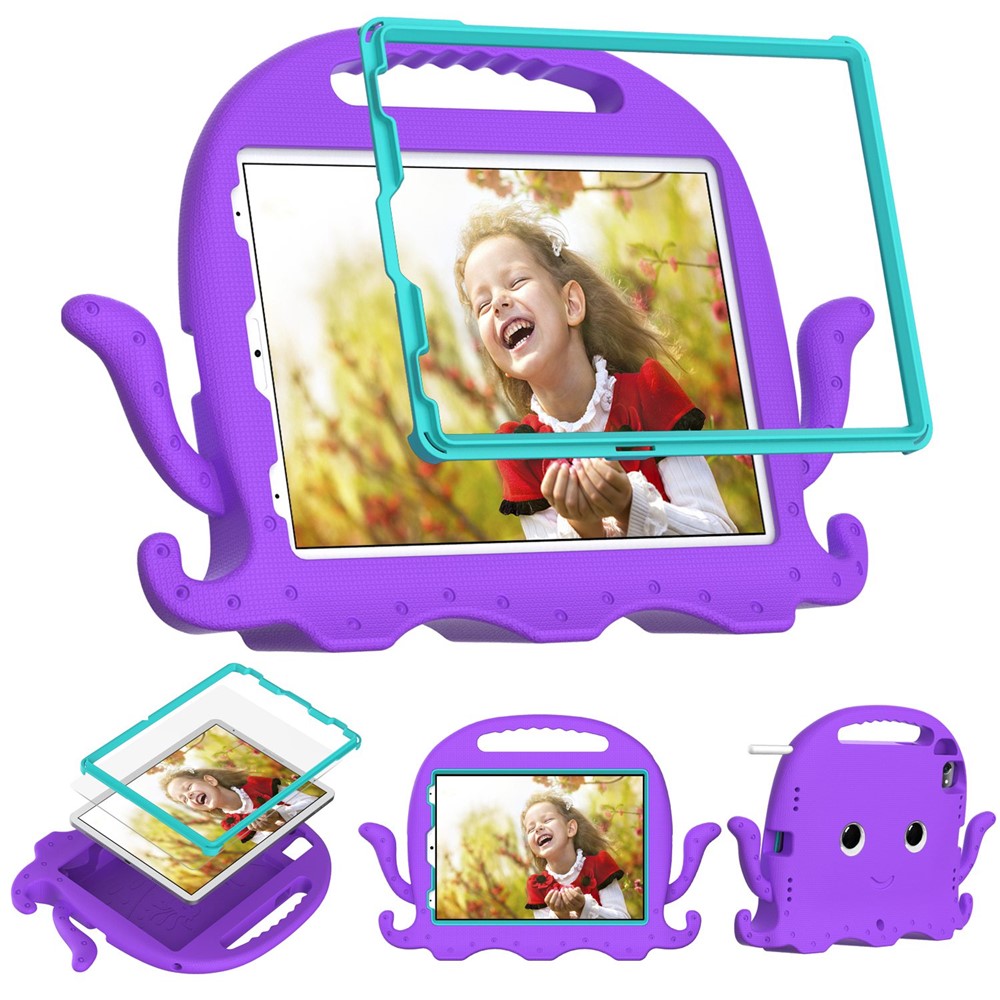 For iPad Pro 11 (2025) / 11 (2024) / Pro (2018) / (2020) / (2021) / (2022) EVA Octopus Tablet Case with Shoulder Strapp - Purple