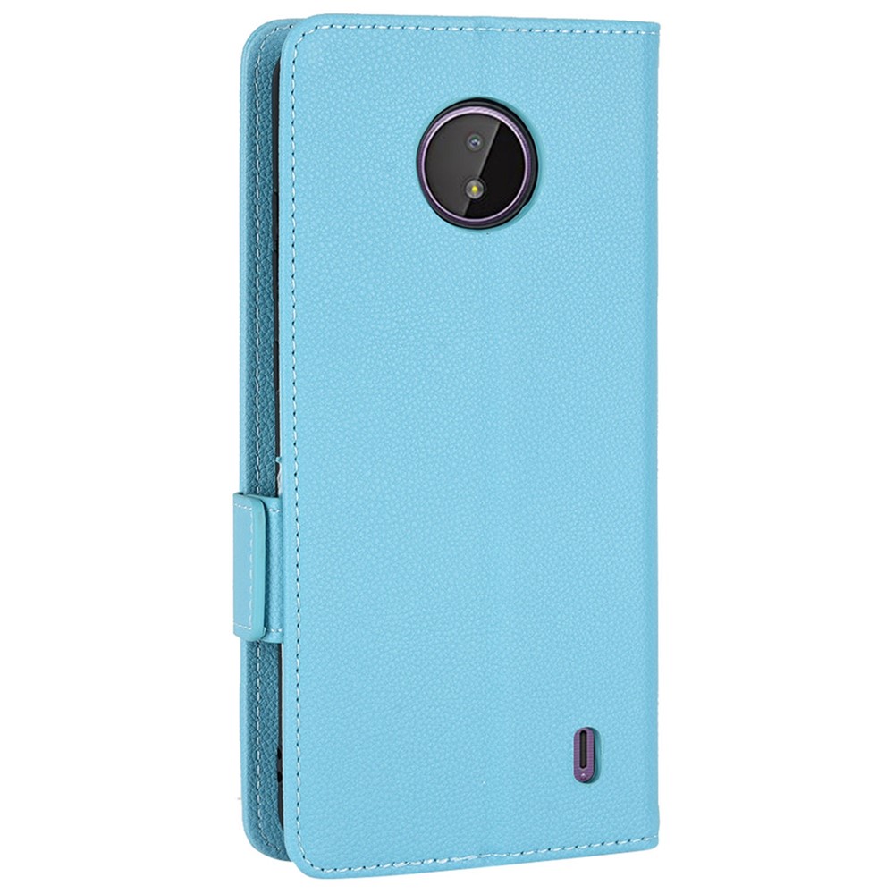 For Nokia C10 / C20 PU Leather Litchi Texture Phone Case Anti-scratch Stand Wallet Magnetic Clasp Cover - Baby Blue-8