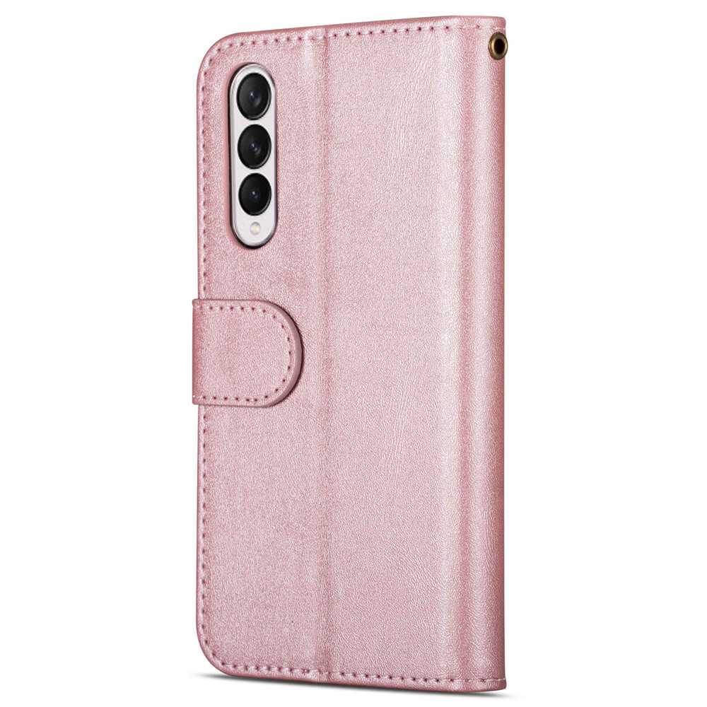 For iPhone 14 6.1 inch Anti-fall PU Leather Phone Case with Zipper Pocket Design Wear-resistant Cover Wallet Stand - Rose Gold-8