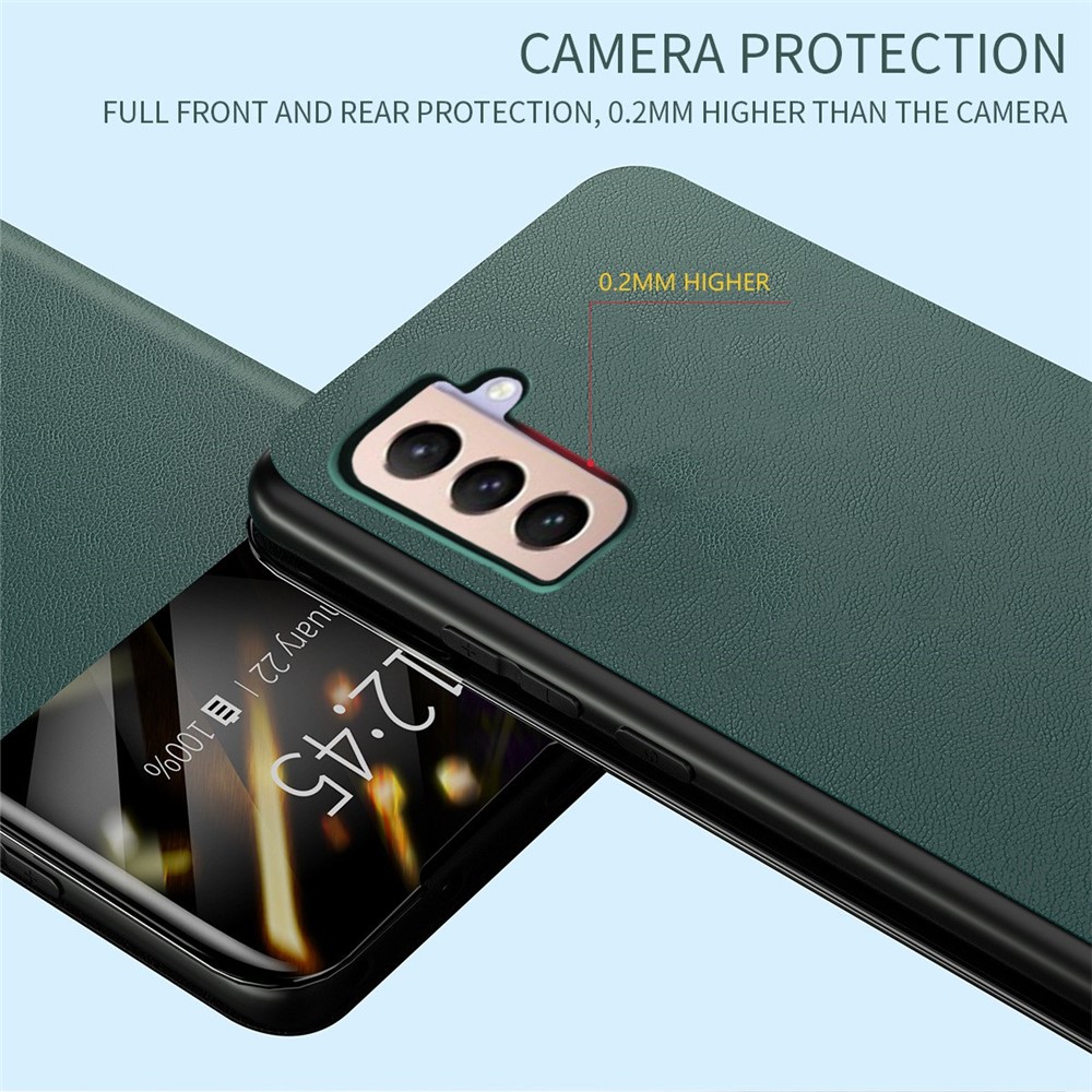 For Samsung Galaxy S21 4G / 5G View Window Protective Phone Case PU Leather Card Holder Phone Stand Cover - Black-4
