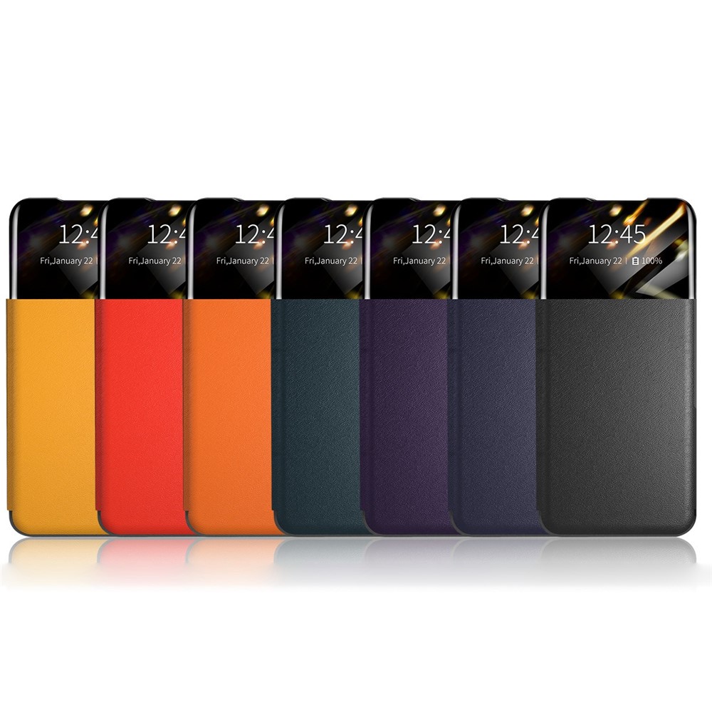For Samsung Galaxy S21 4G / 5G View Window Protective Phone Case PU Leather Card Holder Phone Stand Cover - Black-8