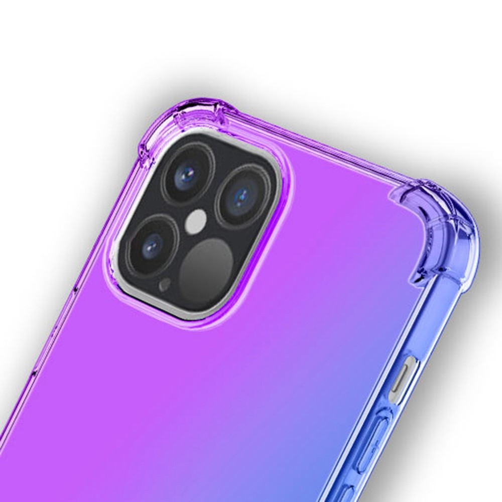 For iPhone 14 Max 6.7 inch Phone Case, Gradient Design TPU Soft Edge Bumper with Reinforced Corners Protective Cover - Pink / Purple-5