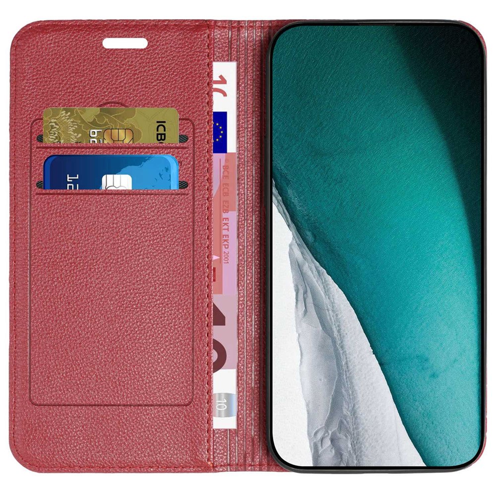 For Xiaomi Redmi Note 11 Pro 4G (MediaTek) / 5G (Qualcomm) / Note 11 Pro+ 5G Imprinted Rhombus Pattern Litchi Texture Magnetic PU Leather Wallet Case - Red-2