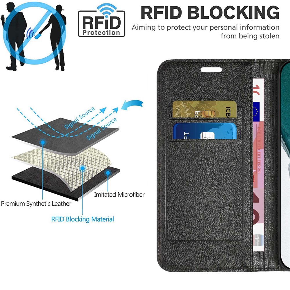 For Xiaomi Redmi Note 10 Pro 4G (Global) / (India) / Redmi Note 10 Pro Max 4G Anti-fall Flip Case Imprinted Rhombus Pattern Litchi Texture Magnetic PU Leather Wallet Cover - Black-9