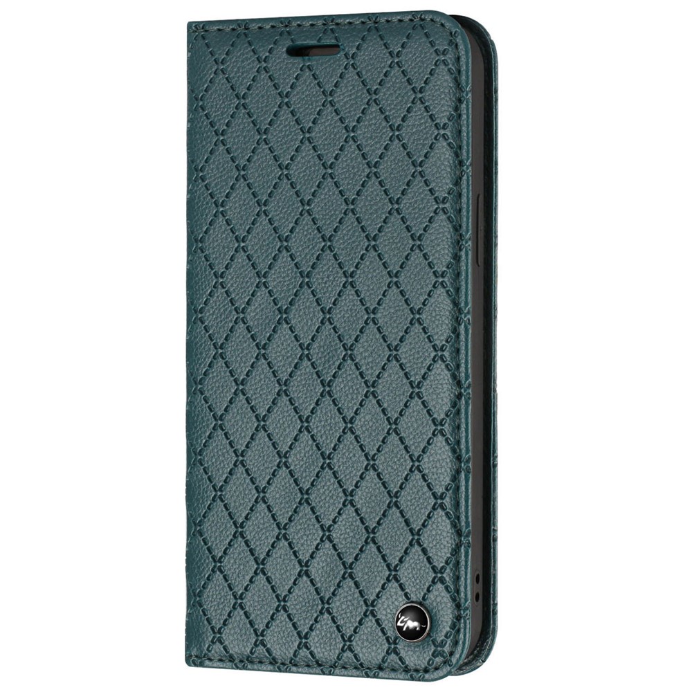 For Xiaomi Redmi Note 9 Pro 4G / 5G / Note 9S 4G / Note 9 Pro Max Full Protection Flip Wallet Case Imprinted Rhombus Pattern Litchi Texture Magnetic PU Leather Phone Cover - Green-10