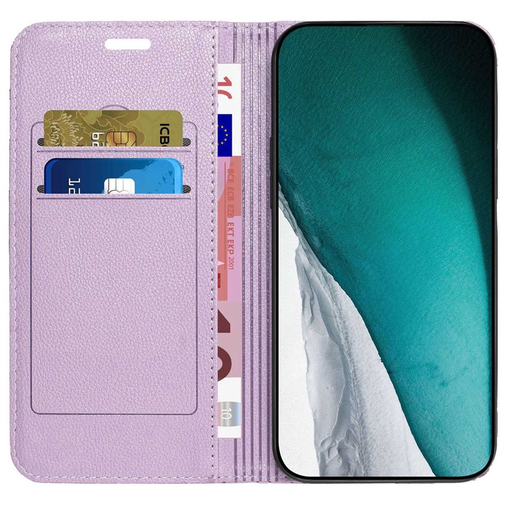 For Xiaomi Redmi Note 10 4G / 10S Shockproof Imprinted Rhombus Pattern Litchi Texture Phone Wallet Case Anti-scratch Mobile Phone Cover - Purple-2