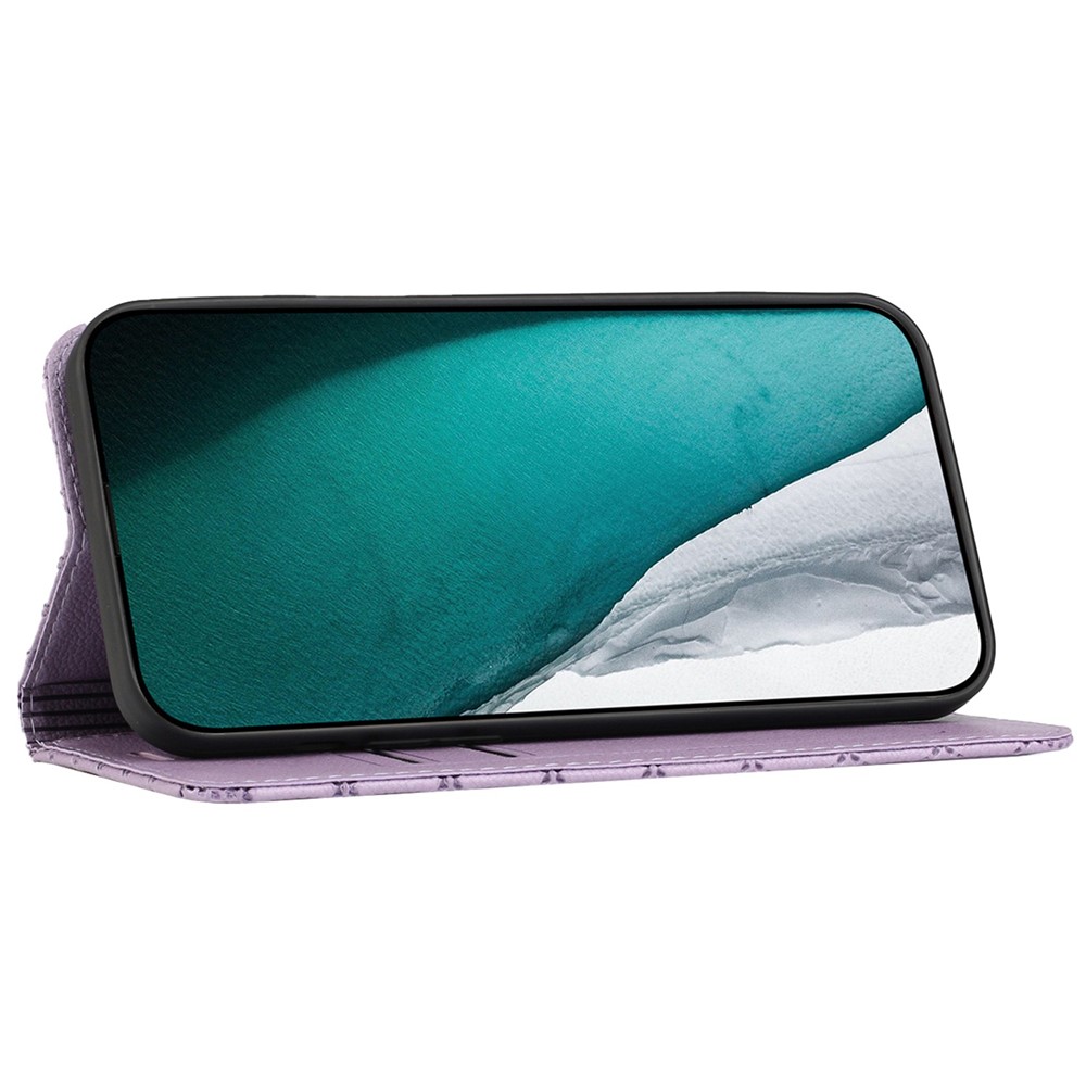 For Xiaomi Redmi Note 10 4G / 10S Shockproof Imprinted Rhombus Pattern Litchi Texture Phone Wallet Case Anti-scratch Mobile Phone Cover - Purple-3