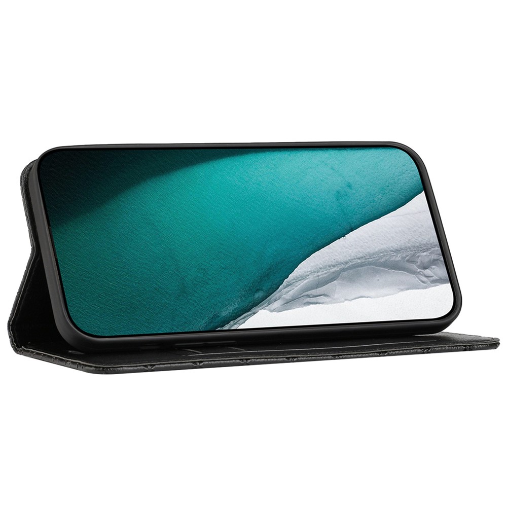 For Xiaomi Redmi Note 9 4G (Qualcomm Snapdragon 662) / 5G / Redmi 10X 4G Imprinted Rhombus Pattern Litchi Texture Magnetic Shockproof Phone Wallet Cover - Black-3