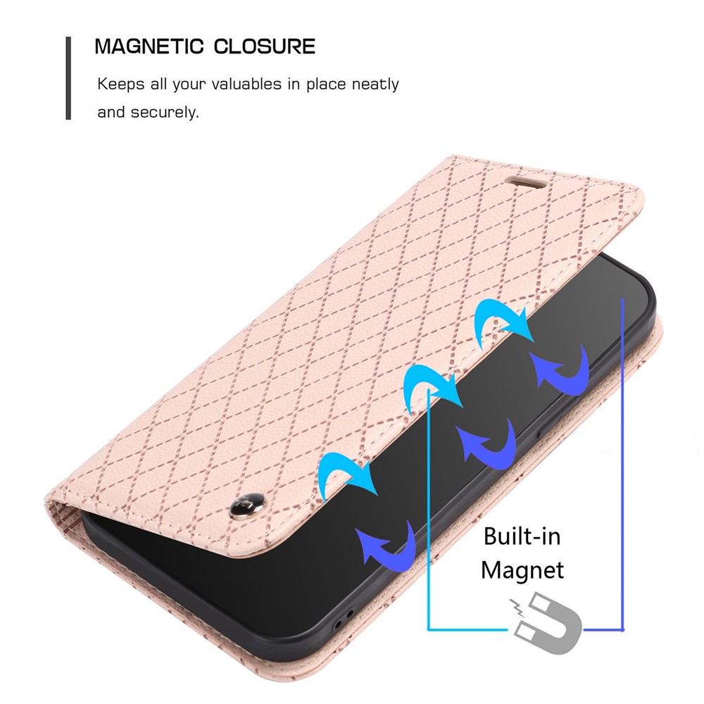 For Xiaomi Redmi 10A Imprinted Rhombus Pattern Litchi Texture Scratch-resistant Phone Case Wallet Stand Magnetic PU Leather RFID Blocking Phone Cover - Yellow-5