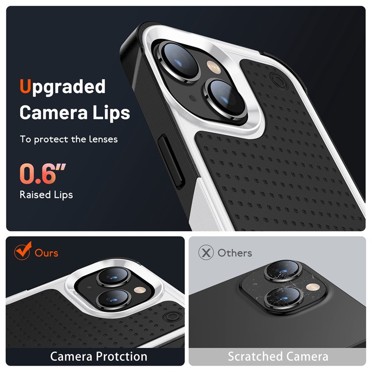 Elegant Series for iPhone 14 Pro Max 6.7 inch TPU+PC Mobile Phone Case Shock-proof Anti-fingerprint Back Cover - White / Black-6