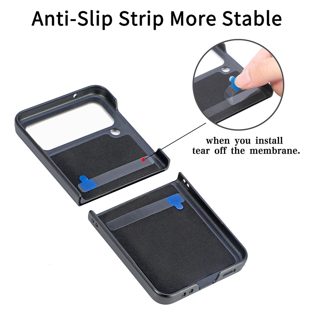 For Samsung Galaxy Z Flip4 5G Anti-drop Phone Case, Double V Splicing PU Leather Coating PC Protective Cover - Brown-5