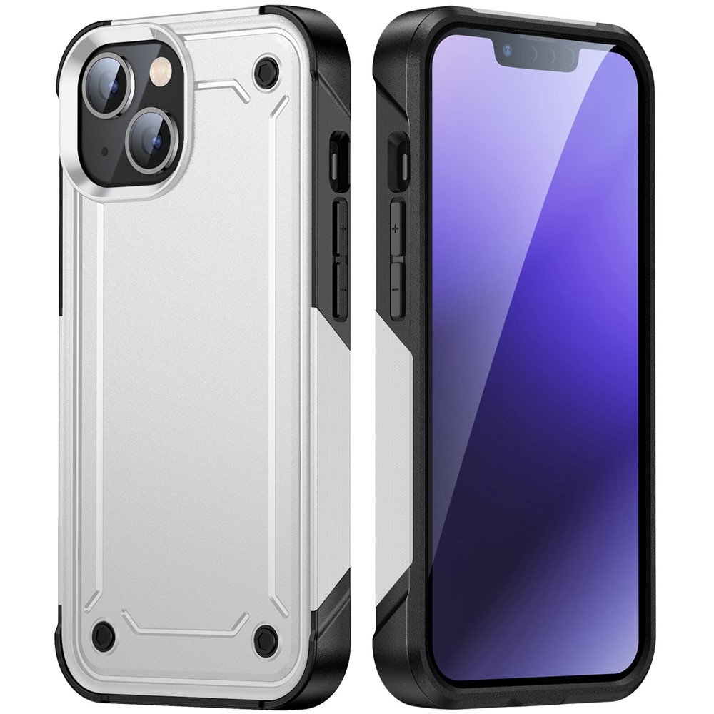 For iPhone 14 Pro 6.1 inch Military Grade Anti-drop Shockproof Cover PC+TPU Protective Phone Case - White / Black-1