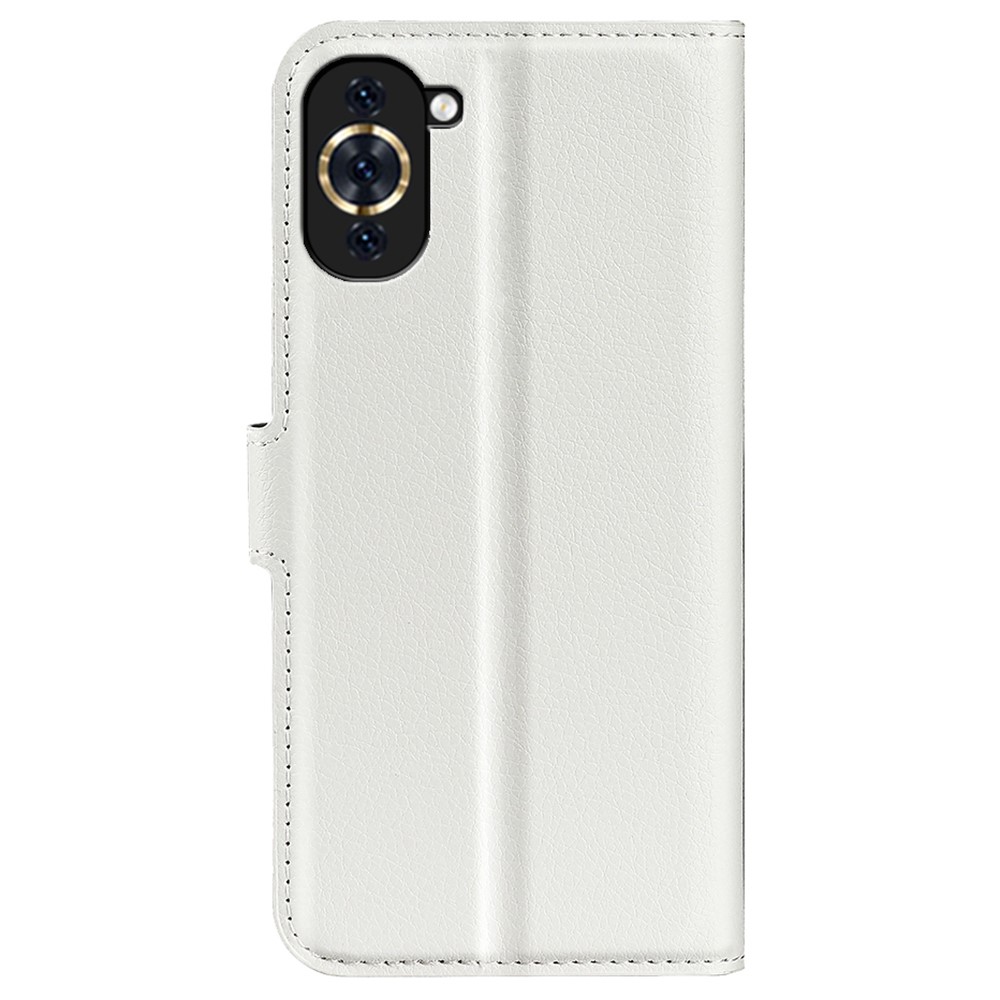 Foldable Stand Phone Case for Huawei nova 10 Pro 4G, Litchi Texture Wallet PU Leather Inner TPU Folio Flip Cover - White-6