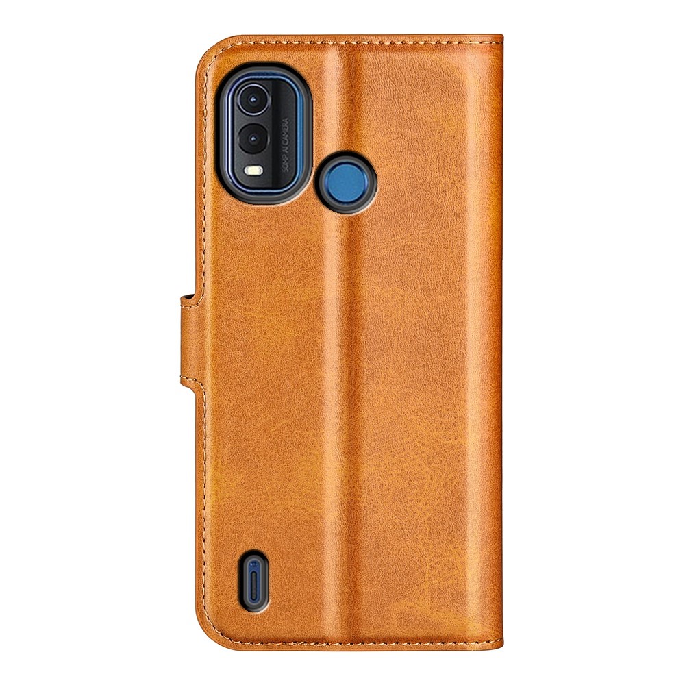 Wallet Stand Phone Case for Nokia G11 Plus 4G, Square Magnetic Clasp Textured PU Leather Anti-drop Protective Cover - Yellow-10