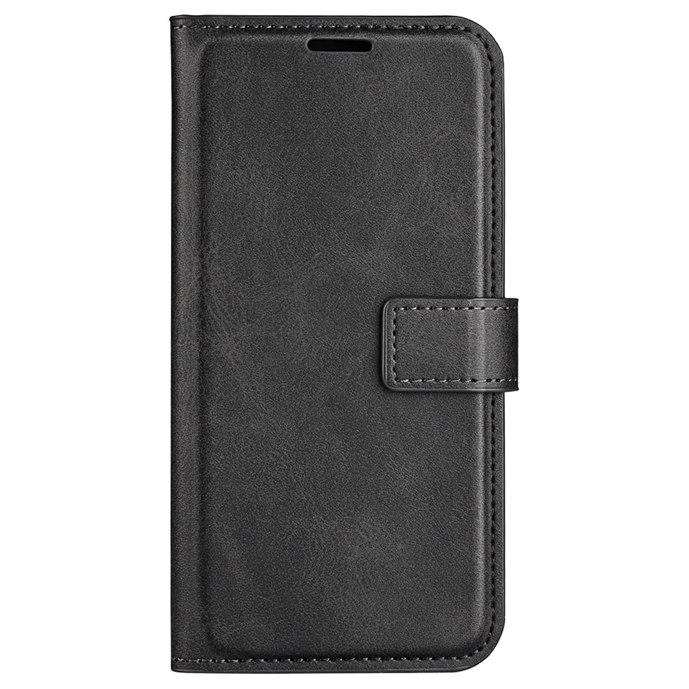 Protective Phone Case for Nokia C21 Plus 4G, Textured PU Leather Square Magnetic Clasp Folio Flip Cover with Wallet Stand - Black-5