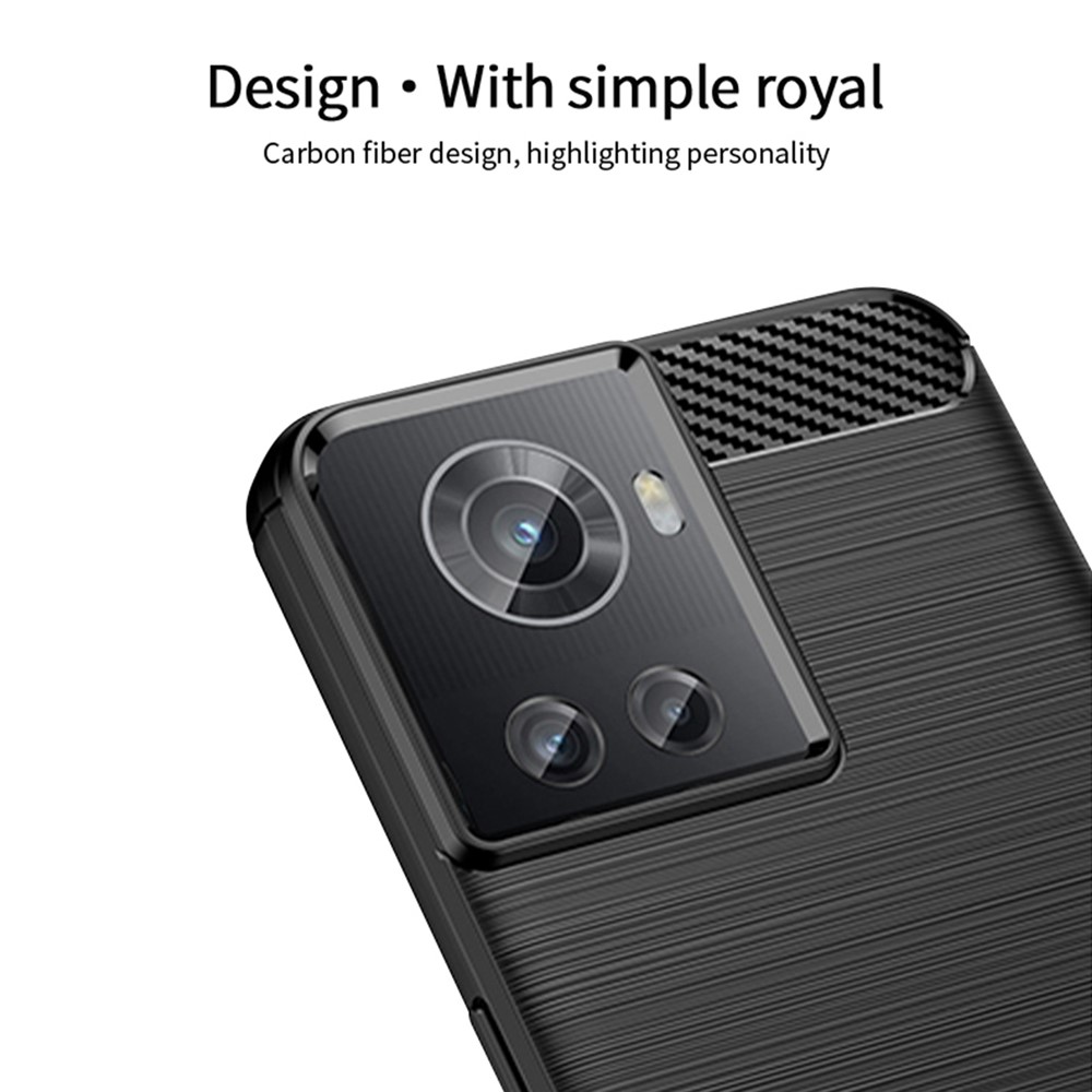 MOFI JK TPU Series-1 for OnePlus Ace 5G / 10R 5G Carbon Fiber Texture Anti-Fingerprint Case Soft TPU Brushed Surface Protective Cover - Black-5