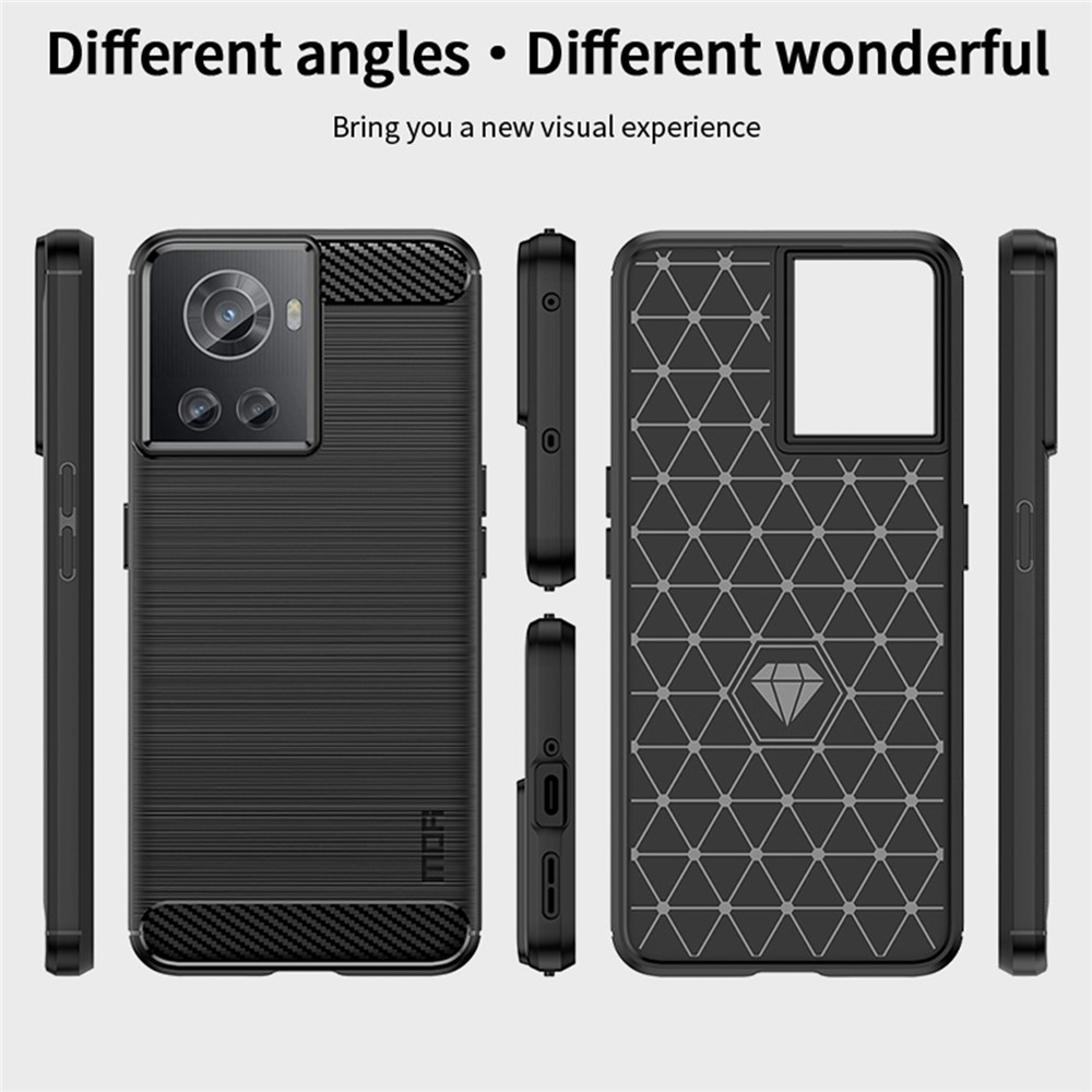 MOFI JK TPU Series-1 for OnePlus Ace 5G / 10R 5G Carbon Fiber Texture Anti-Fingerprint Case Soft TPU Brushed Surface Protective Cover - Black-9