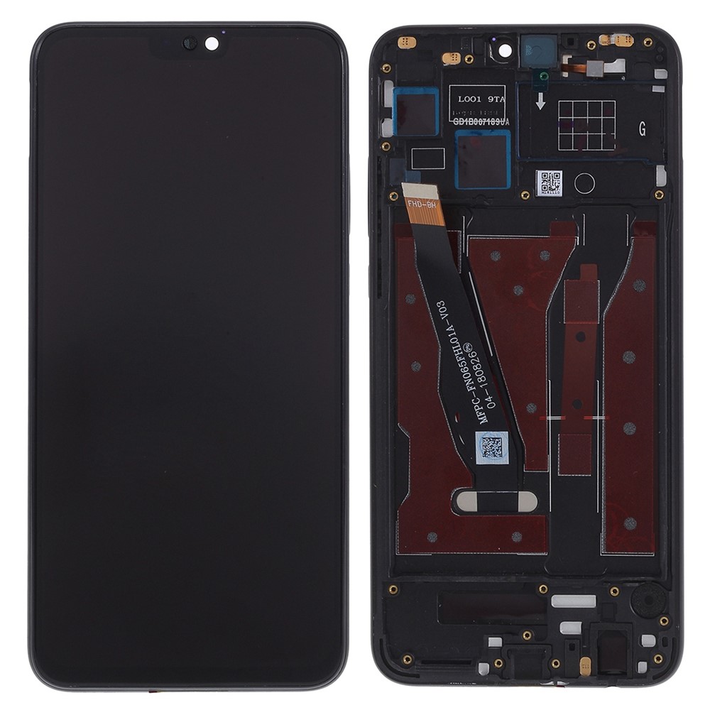 For Huawei Honor 8X Grade C LCD Screen and Digitizer Assembly + Frame Replacement Part (COG Technology) (without Logo) - Black-1
