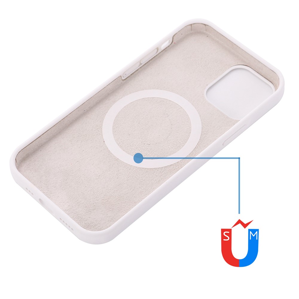 For iPhone 14 Pro Max 6.7 inch MagSafe Wireless Charging Phone Case Ultra Slim Anti-fall Mobile Phone Silicone Cover - White-3