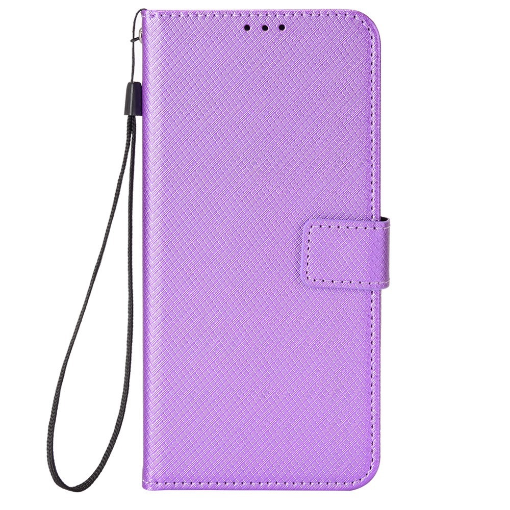 For Huawei nova 10 Pro 4G Diamond Texture PU Leather Phone Cover Wear-resistant Stand Wallet Feature Case with Wrist Strap - Purple-10