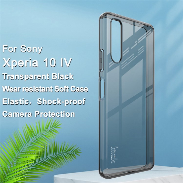Série IMAK UX-5 Para Sony Xperia 10 IV 5G Flexível TPU Phone Shell Super Transparent Anti-dust Case - Preto Transparente-2