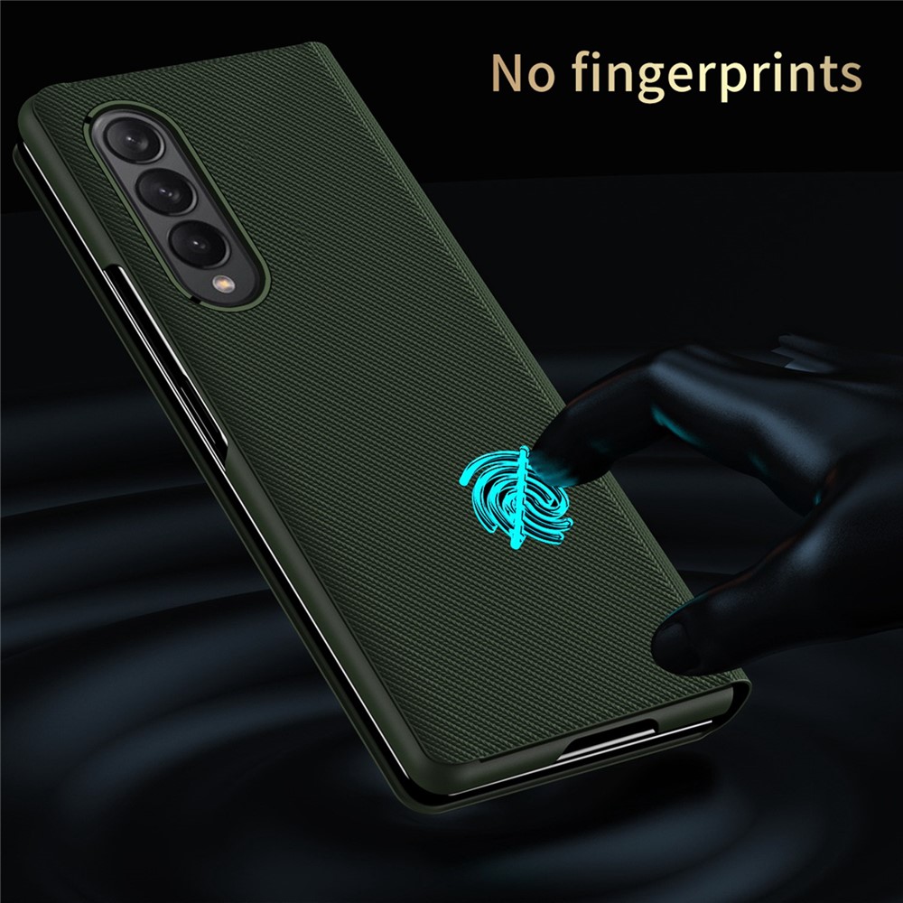 For Samsung Galaxy Z Fold4 5G Kevlar Texture PU Leather Stand Case Magnetic Auto-closure Folio Flip Phone Cover - Green-4